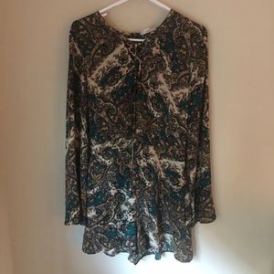 Green Paisley Romper